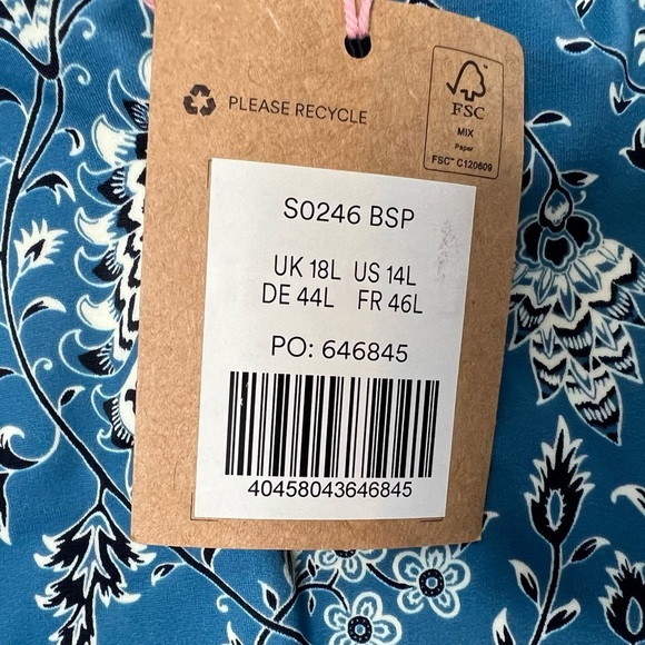 Boden Ithaca Halter Swimsuit One Piece Women's Blue US 14L Long Tall NEW. 119 - Picture 4 of 5